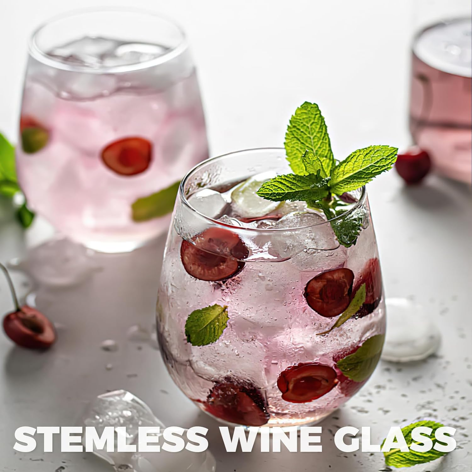 6-Pcs Set, 15 Ounces - Classic Handleless Glass. Lead Free Wine Glasses, Ideal Choice for Wine, Kitchen Glassware (6PCS) image number 5
