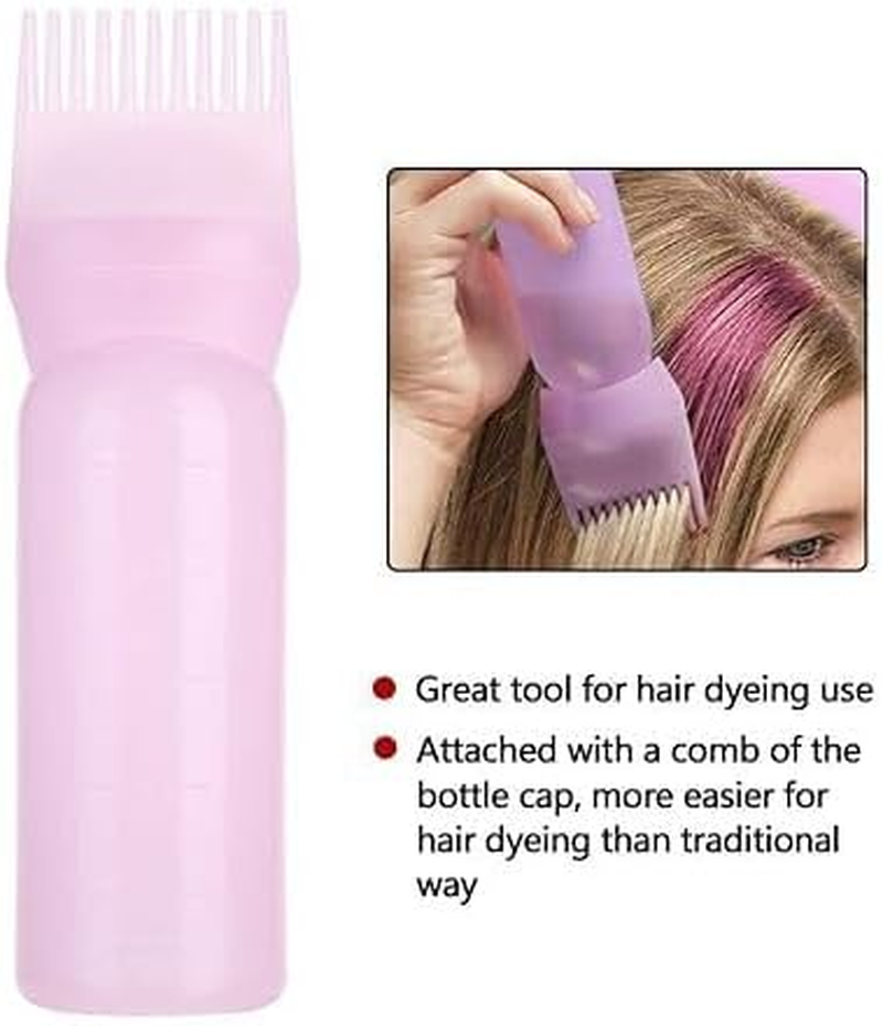 Root Comb Applicator Bottle, Professional Brush with Graduated Scale, Hairdressing Coloring Styling Tool Root Application Cup for Hair - Pink image number 6
