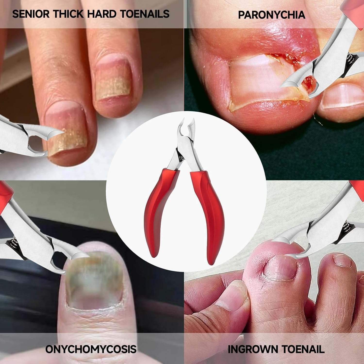 Professional Toenail Clippers for Thick Nails Heavy Duty Stainless Steel Nail Clipper for Seniors Adults, Ergonomic Handle, Toe Nail Cutter image number 5