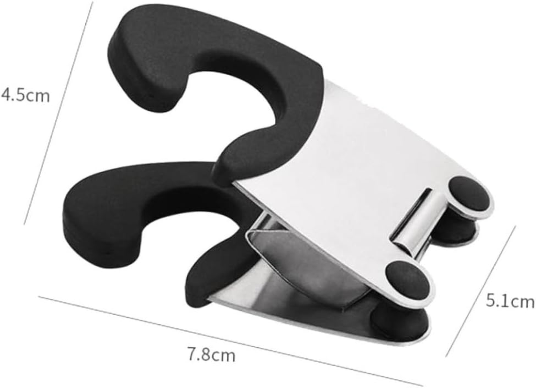 HOLIDYOYO 2Pcs Stainless Steel Pot Clip Spoon Rest Holder with Anti-Scald Rubber Grip Kitchen Utensil Stand for Cooking Pots and Spatulas Red Black image number 1