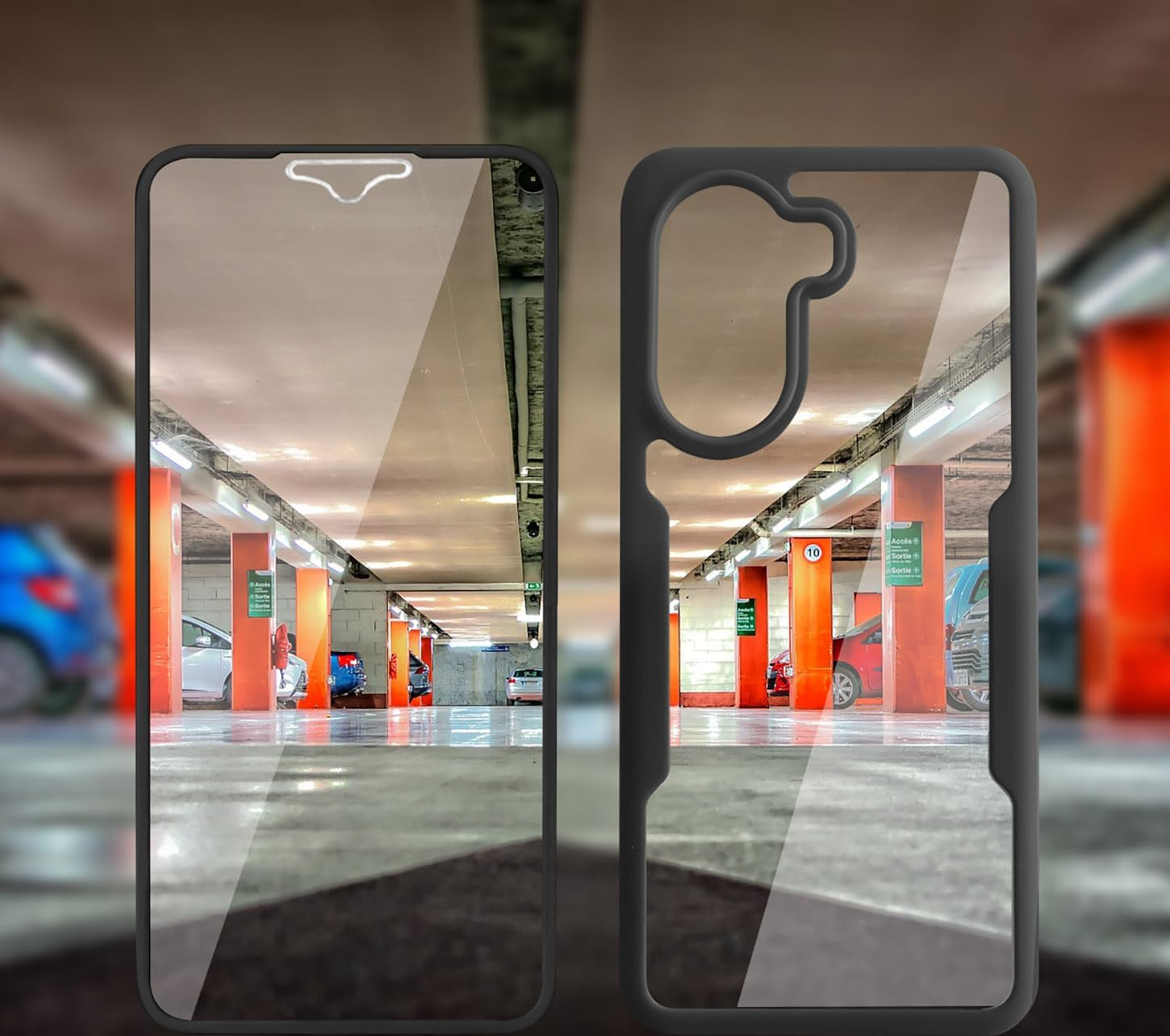 ILING Transparent Case for Xiaomi Poco X7 Pro 5G, 360 Degree Full Body Shockproof Protective Case with Built-In Screen Protector, Ultra Thin Hard PC Silicone TPU Mobile Phone Case (Black) - Blue image number 3