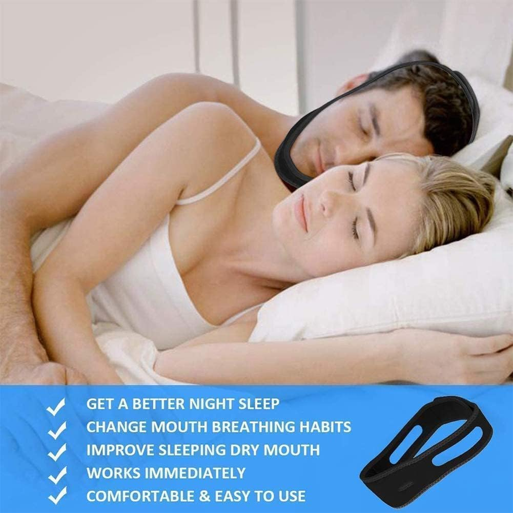 LGLAU anti Snoring Chin Strap anti Snoring Device Adjustable Universal anti Snoring Devices Adjustable Effective Stop Snoring Sleep Aid Snore Reducing Aid for Women & Men (Black) image number 1