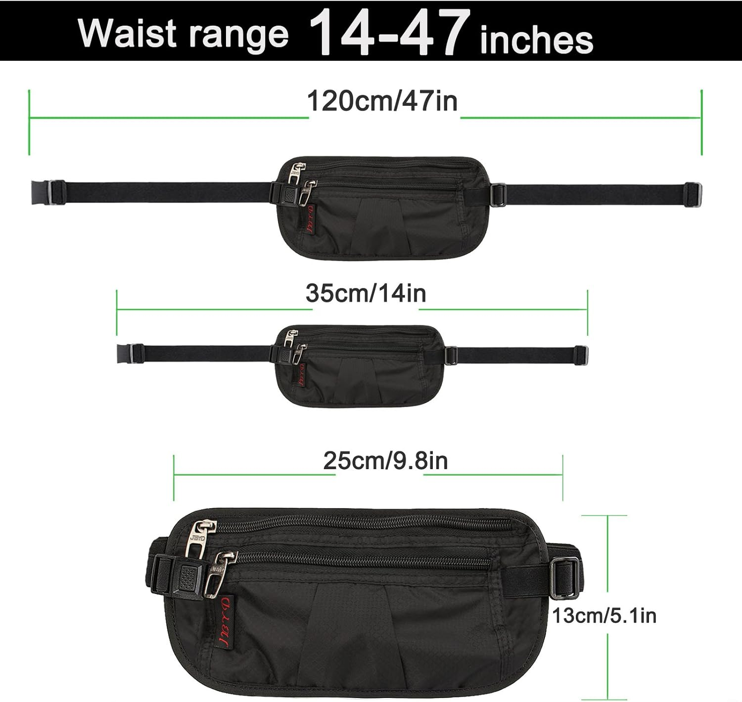 YELLOW-PRICE Bum Bag, Waist Sports Bag, Rfid-Blocking Fanny Pack for Travel, Outdoors Sports Men Women image number 4
