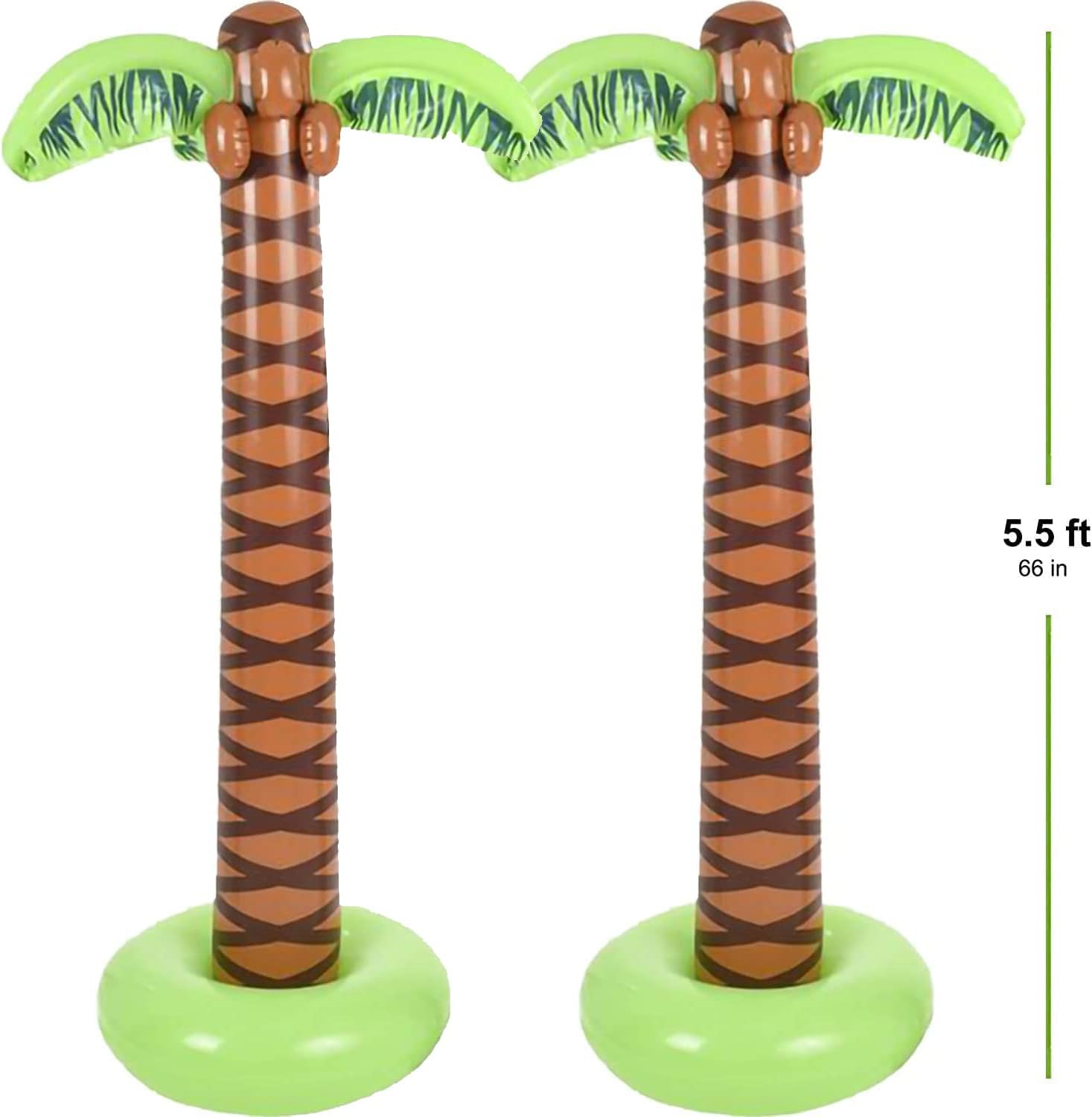 The Dreidel Company Inflatable Palm Tree Luau Decorations, Large 5.5 Ft, Tiki Pool Parties, Beach Party, Birthday Event, Outdoor Swimming, 66" Inches/5.5' Feet Tall, (2-Pack) image number 3