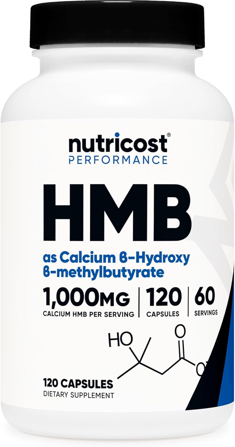 Nutricost HMB (Beta-Hydroxy Beta-Methylbutyric) 1000Mg (120 Capsules) - 500Mg per Capsule, 60 Servings - Gluten Free and Non-Gmo image number 1