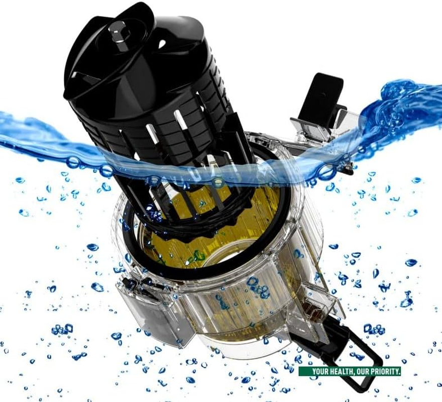 Hurom H70 Cold Press Juicer, NEW MODEL, Slow Juicer, Masticating, Vegetable Juicer, Fruit Juicer, Easy Cleaning, Large Feed Chute, High Yield, Quiet Motor (Matt Black) image number 3