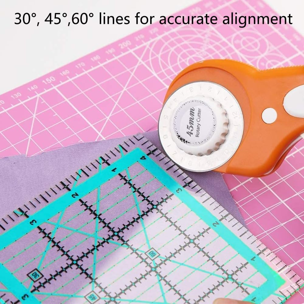Quilting Rulers,Quilting Templates Square Ruler (4.5", 6", 9.5", 12.5"),Quilting Rulers Acrylic Rulers Fabric Cutting Ruler for Quilting and Sewing image number 4