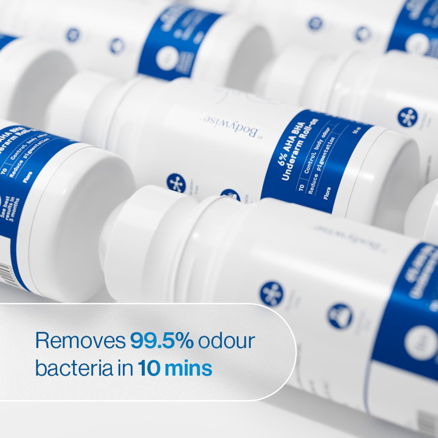 Be Bodywise Underarm Roll on |4% AHA BHA 1% Salicylic Acid, 2% Lactic Acid | Prevents Odour, Pigmentation | Brightens Skin, Kills Bacteria I Long Lasting | 0% Alcohol I Flora Advanced I 50Ml image number 2