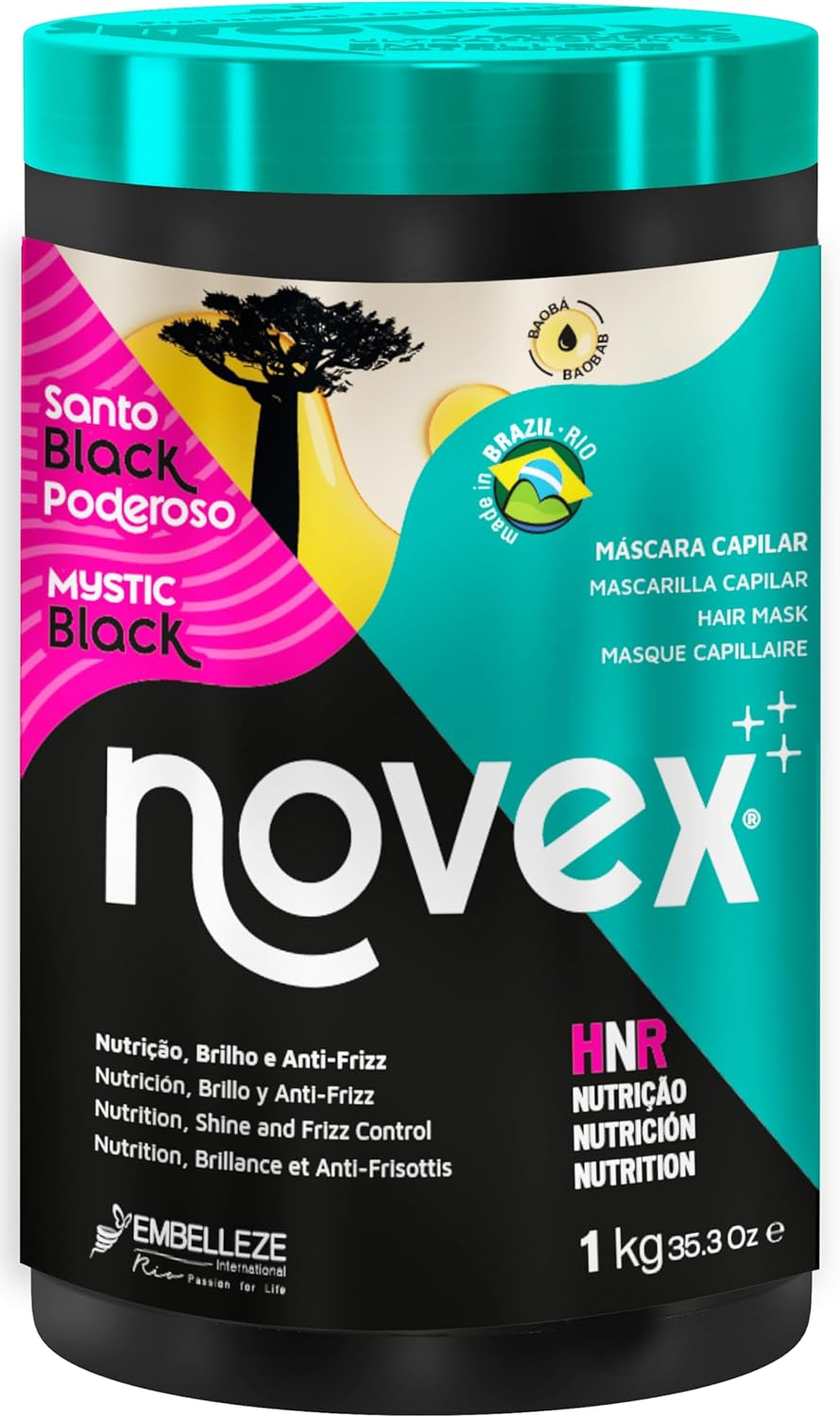 Novex Mystic Black Deep Hair Mask 1Kg Jar 1L Unisex Adult Curly Hair Conditioner image number 2