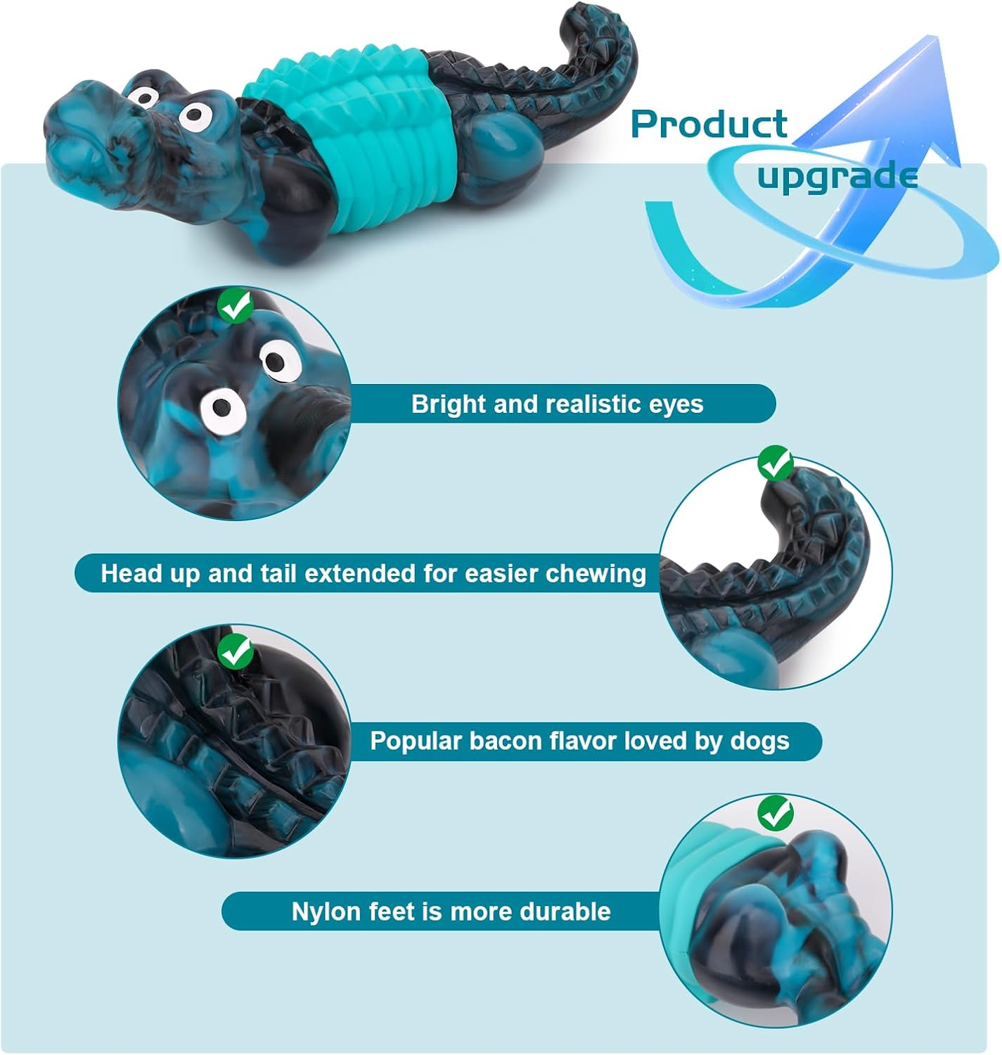 Apetpup Dog Toys for Aggressive Chewers,Indestructible Dog Toys for Large Dogs,Dog Chew Toys,Super Chewer Dog Toys,Tough Chew Toys for Large Medium Dogs Breed,Real Bacon Flavor image number 4