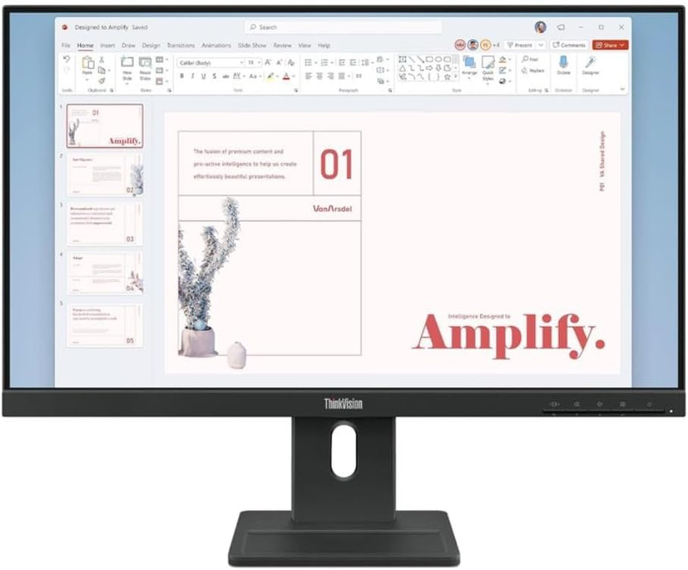 Lenovo Thinkvision E24-40 Ergonomic Business Monitor, 23.8" 1080P IPS Display, 100Hz Refresh Rate, Low Blue Light, Built-In Speakers, Cable Management image number 4