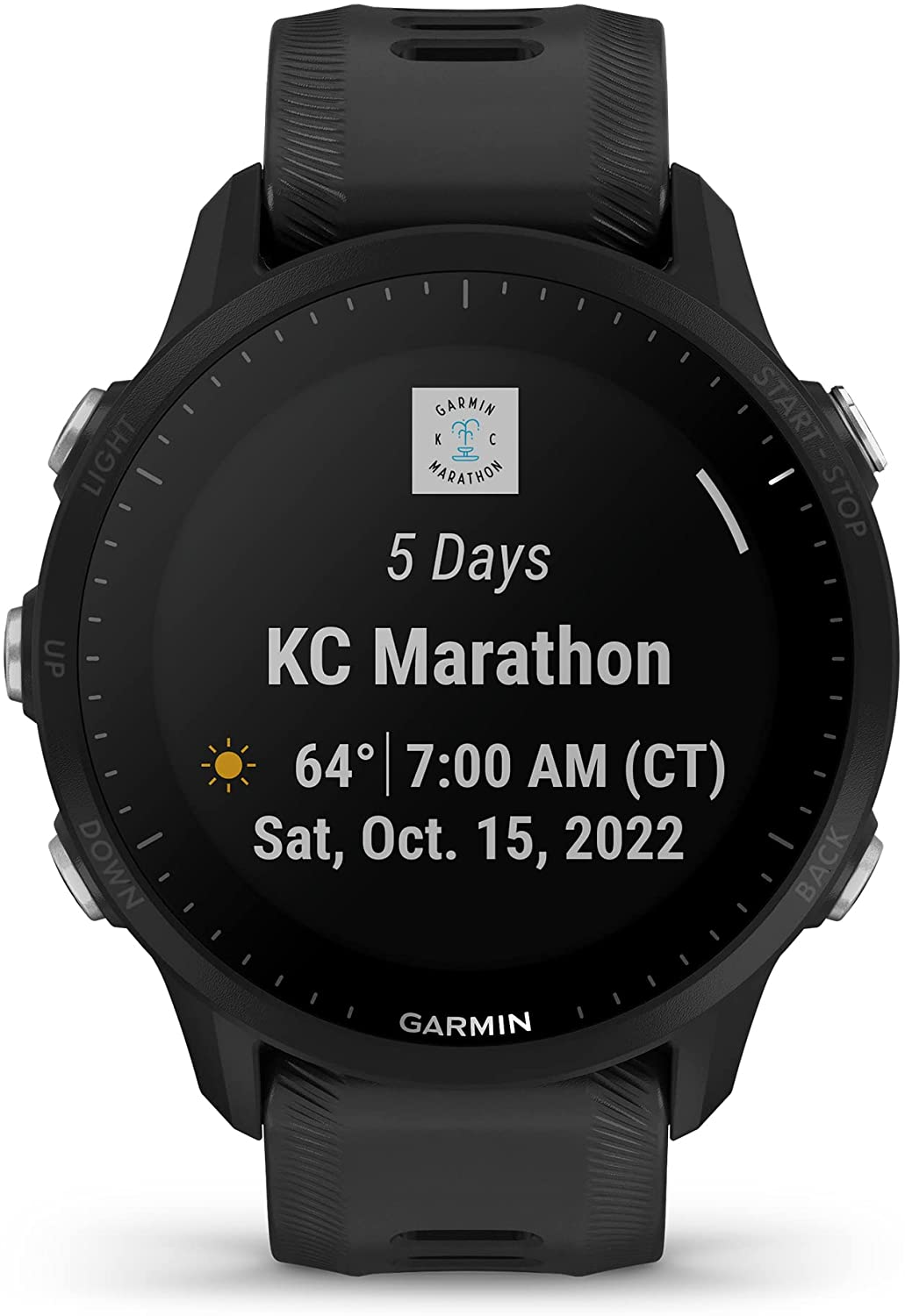 Garmin Forerunner&reg; 955, Black, GPS Fitness Smartwatch image number 3
