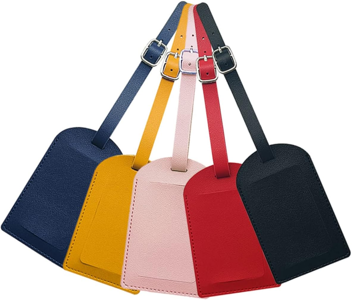 WATIIFUFU 5Pcs Lightweight Luggage Tags Lanyard Design Pu Labels for Easy Identification of Suitcases and Travel Accessories image number 4