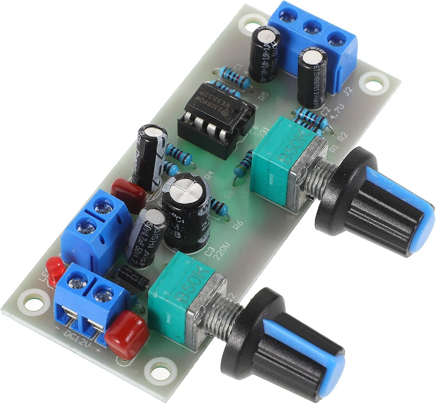 CIYODO Low Bass Preamplifier Board with Low Pass Filter, Single Power 10-24V Mini Amplifier Module for DIY Audio Systems, Compatible with Home Theater Subwoofers, Random Accessory Color image number 4