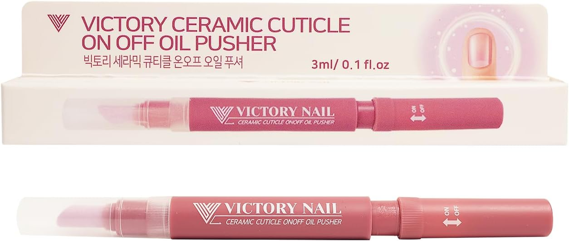 VICTORY NAIL Ceramic Cuticle On/Off Oil Pusher Cuticle Pusher (4 Colors) (Rose) image number 6