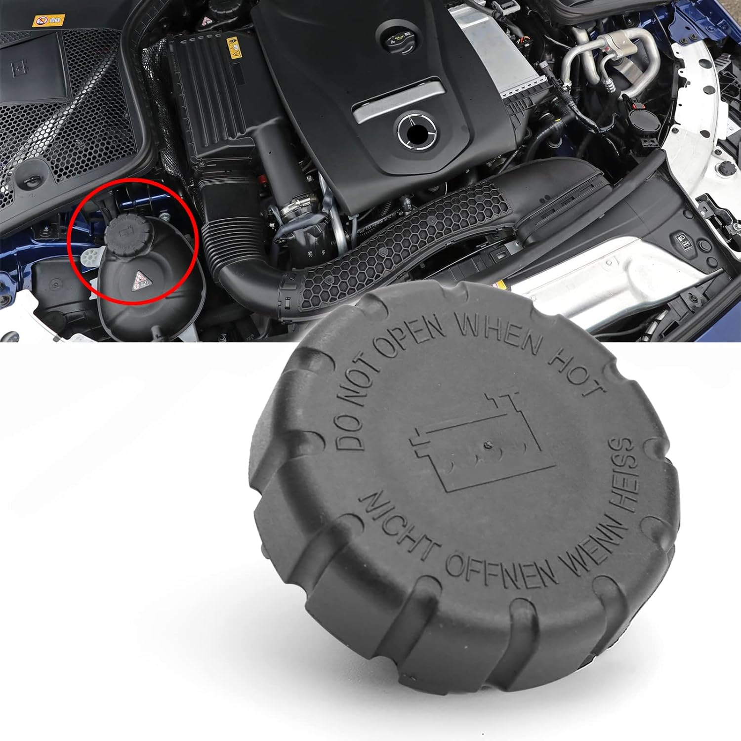 2105010615 Radiator Coolant Reservoir Expansion Tank Cap Screw-On Type Compatible with Mercedes-Benz C E S CLA SLK GLA GLE Class image number 4