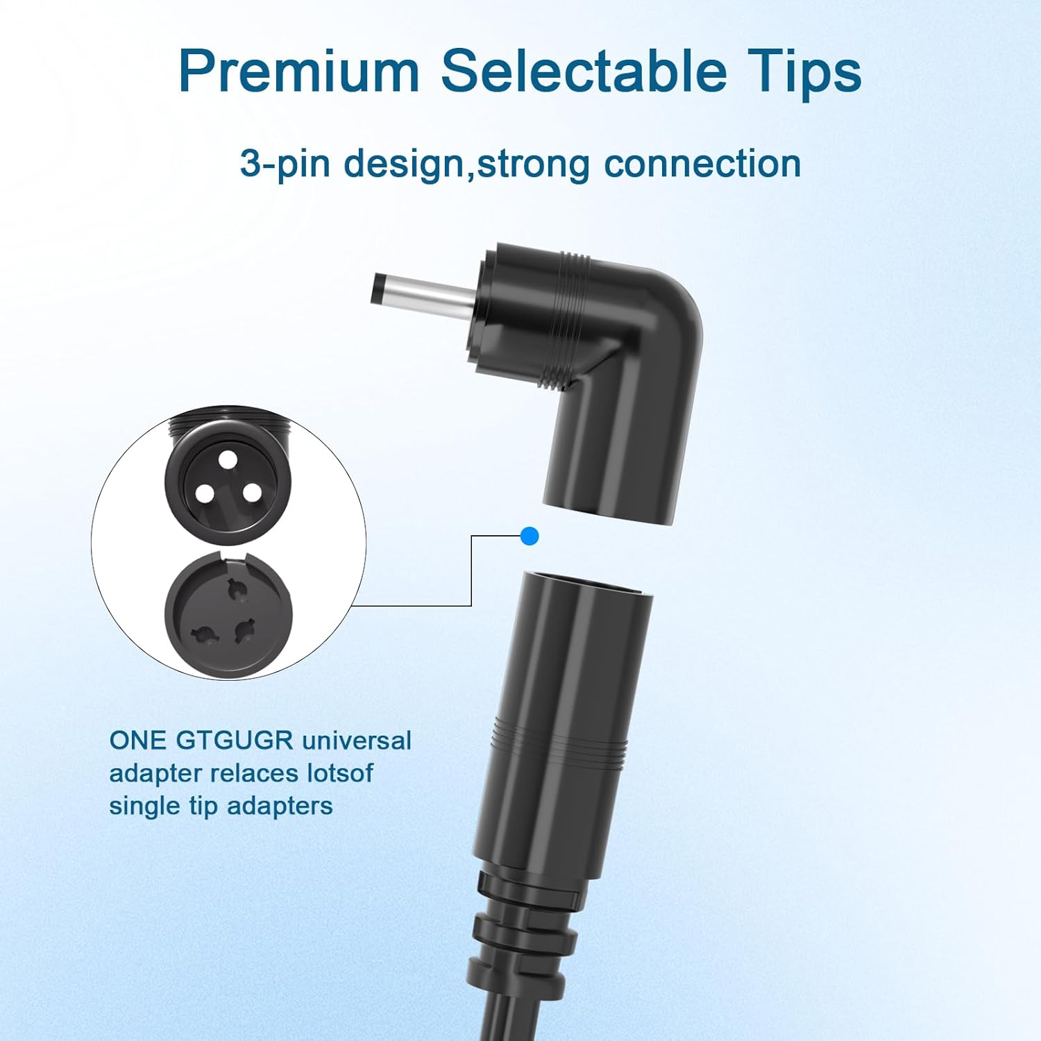 90W Universal Laptop Charger AC Adapter for HP Asus Acer Toshiba Dell Lenovo Fujitsu Gateway Ultrabook Chromebook IBM Compaq Samsung Sony Notebook Power Supply 18V/18.5V 19V/19.5V 20V 6A with 16 Tips image number 1
