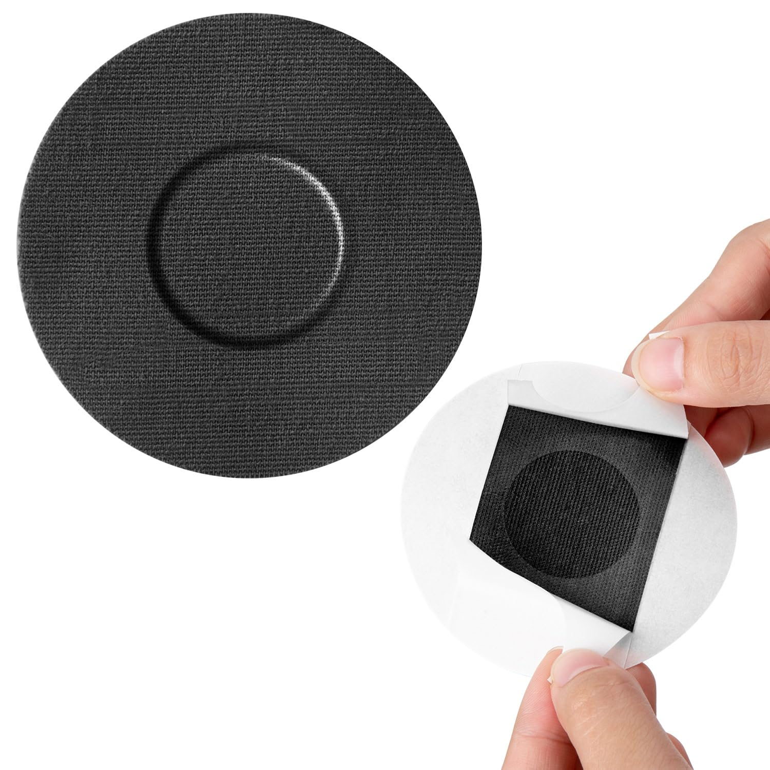 20 Pack Freestyle Libre 2 Covers, Libre 2 Sensor Covers Waterproof Skin-Friendly Long Lasting for 10-14 Days, No Glue in the Center by SUNMON (Black) image number 3