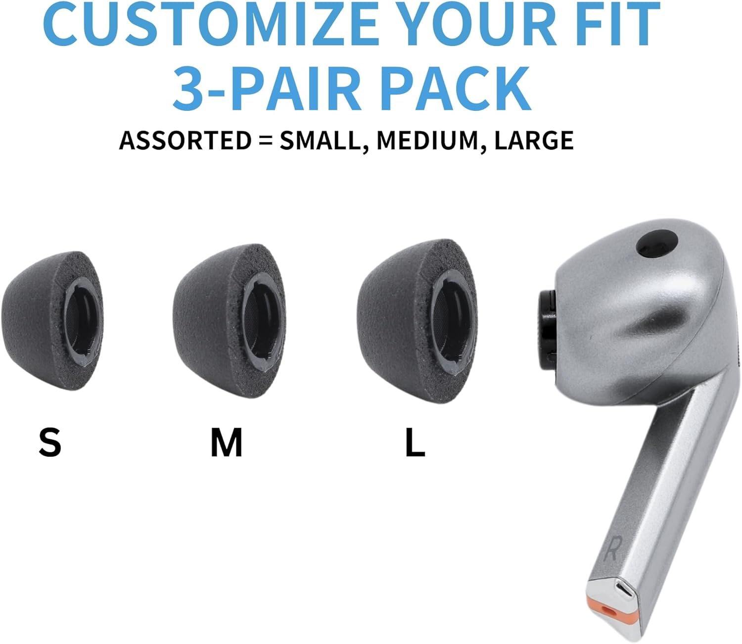 Comply Foam Truegrip Premium Memory Foam Ear Tips for Samsung Galaxy Buds 3 Pro &ndash; Small Black (3-Pairs) &ndash; Small Stocking Stuffers, Comfort Noise Isolation with Removal Cleaning Tool image number 4