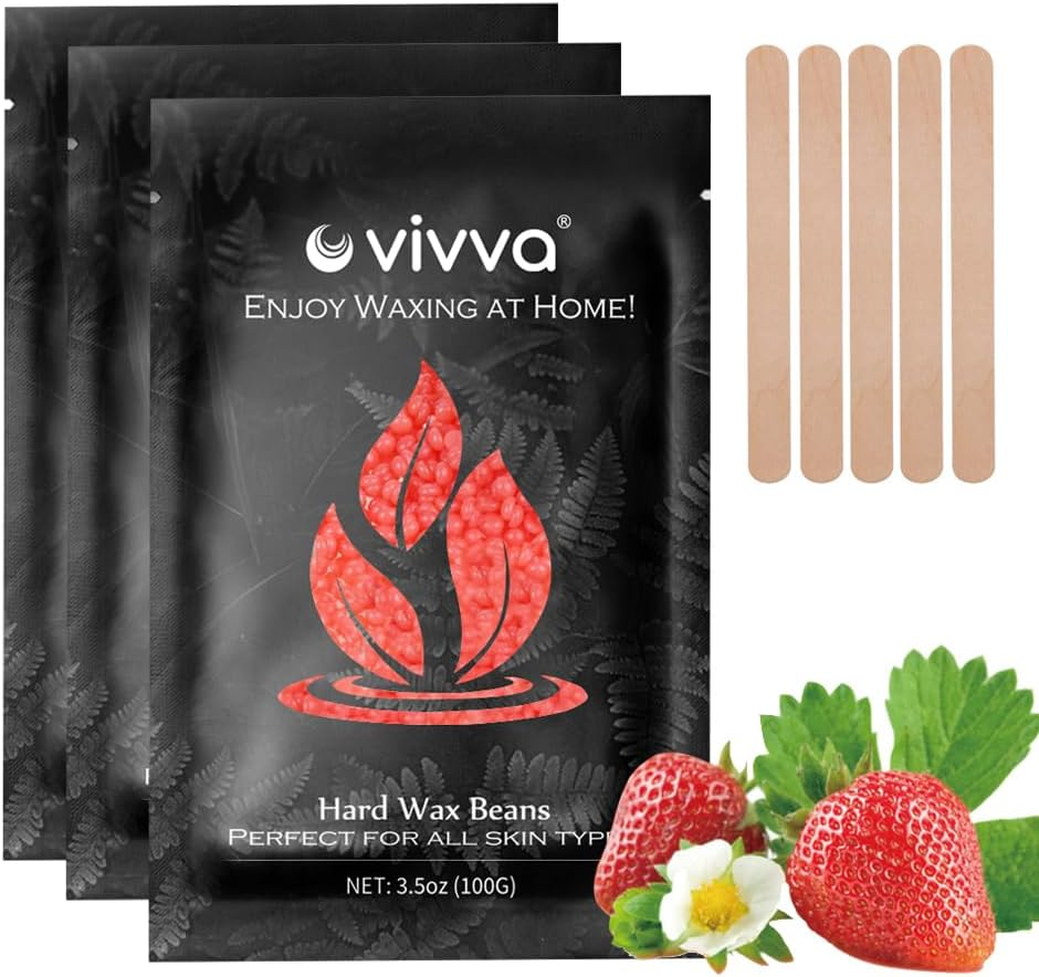 Vivva 300G Hard Wax Beans,Wax Beads with 10Pcs Waxing Stick for Hair Removal Bikini Brazilian Waxing (Lavender) image number 4