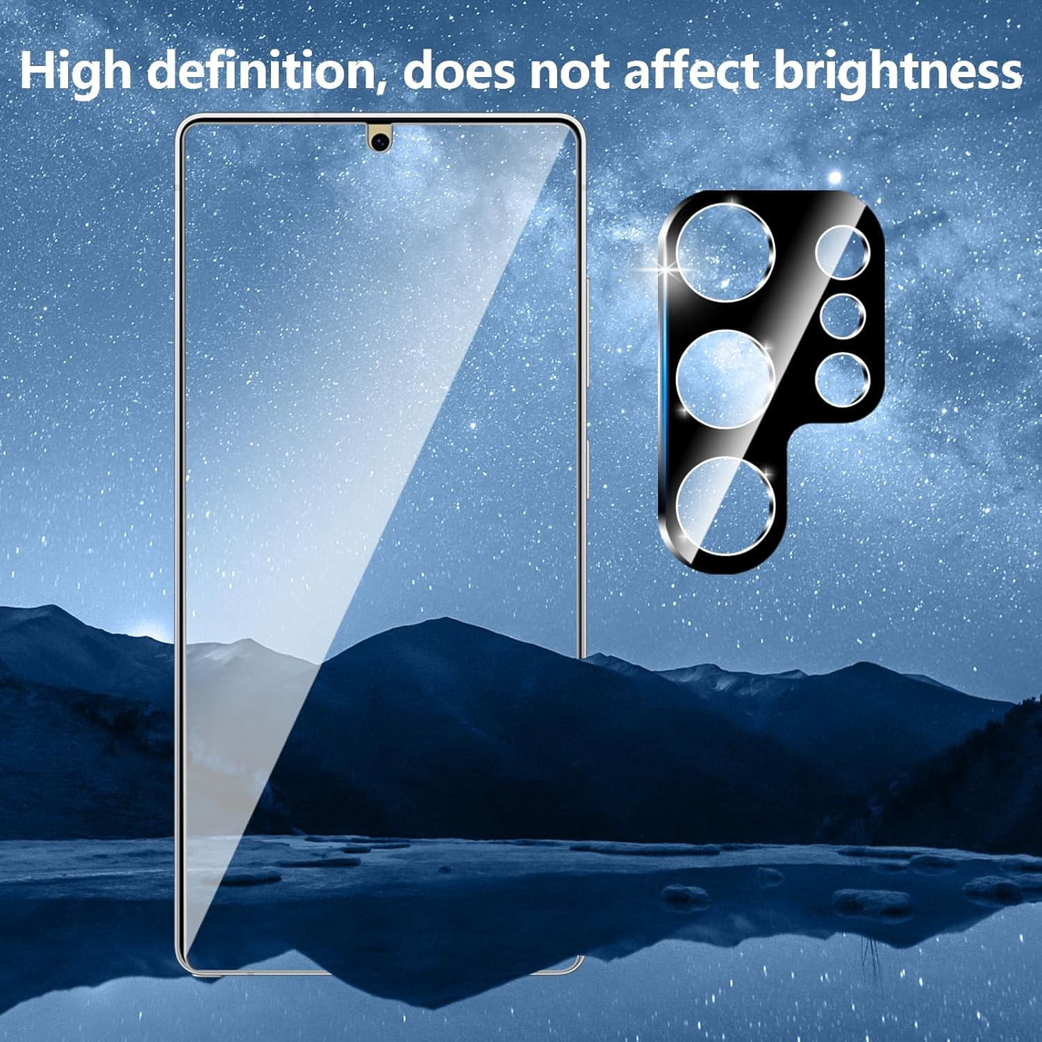 Tempered Glass Screen Protector for Galaxy S25 Ultra 6.9 Inch 2 Pack + 2 Pack Camera Lens 9H Tempered Glass Fingerprint Unlock Compatible Anti-Scratch Case Friendly Clear-Hd image number 6