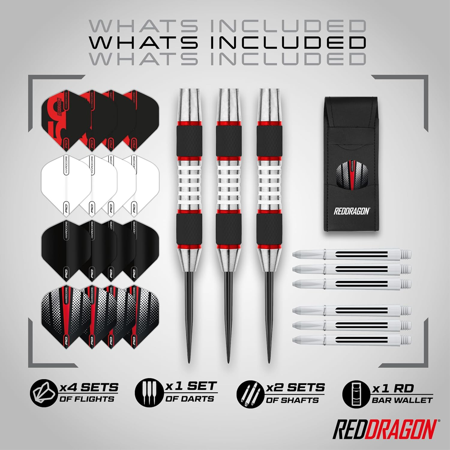 Red Dragon Axis: 24G - Tungsten Darts Set with Flights and Stems image number 3