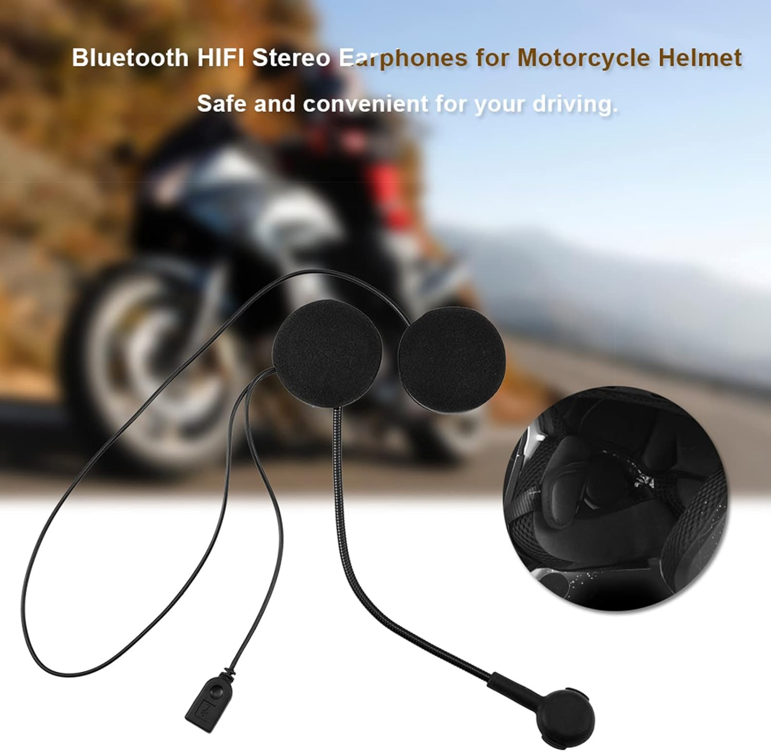 RASTKY Aarpones for Helmet with 5.Technology Wireless Hifi Stereo Earphones Headset HD Microphone Helmet image number 5