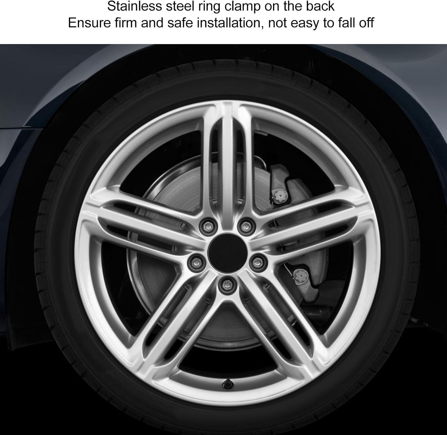 Ejoyous 4PCS 70Mm Wheel Center Caps, 60Mm Inner Diameter Abs+Metal Material Precise, Fit for Sedans/Suvs/Sports Cars, Easy Installation Stylish Decorative Protective Covers (Black) - Black image number 6