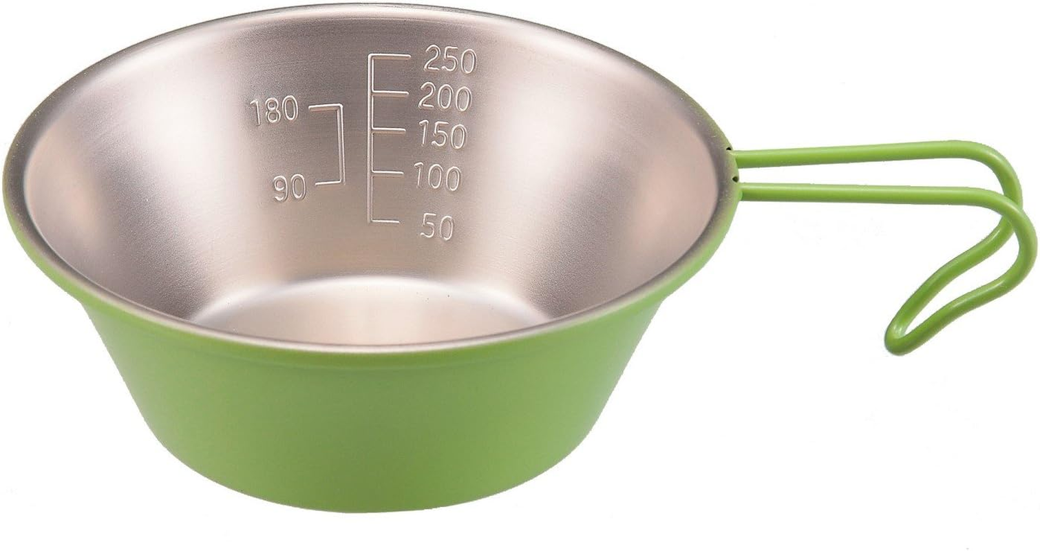 Captain Stag UH-13 Outdoor Supplies, Measuring Cup, Stainless Steel Shera Cup, 11.8 Fl Oz (320 Ml), Green image number 3