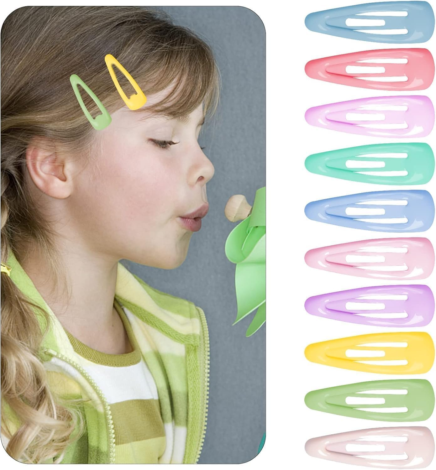 Colorful Small Metal Snap Hair Clips, 30Pcs Cute Candy Color Hair Barrettes Hair Clips Hairpins,Candy Color Snap Hair Barrettes Non-Slip Small Hairpin with Box for Toddlers Girls image number 6