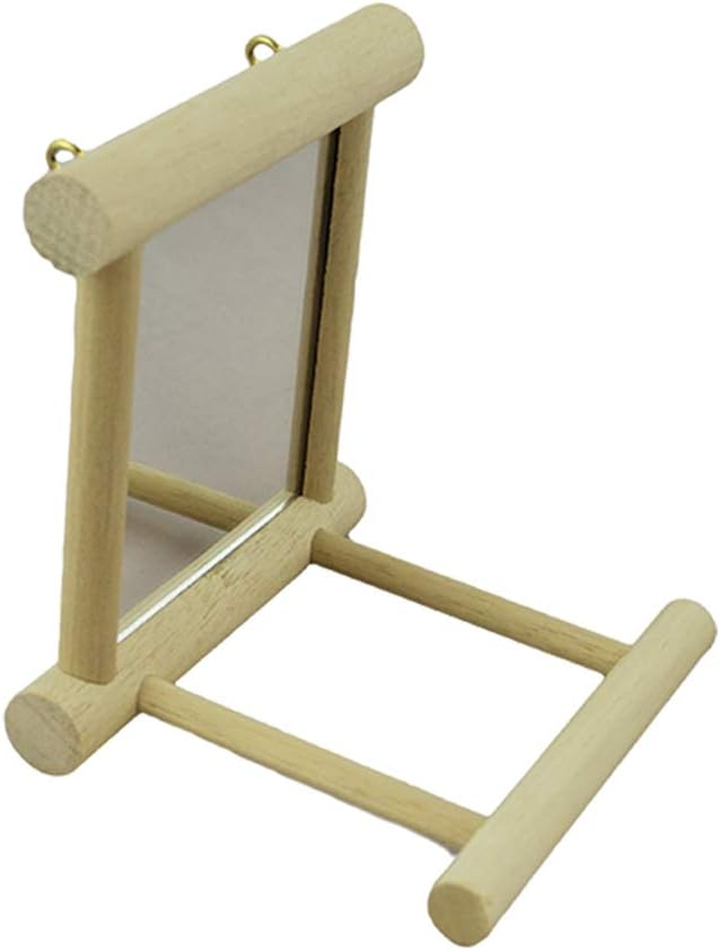 Showmaster Wooden Mirror Bird Perch,