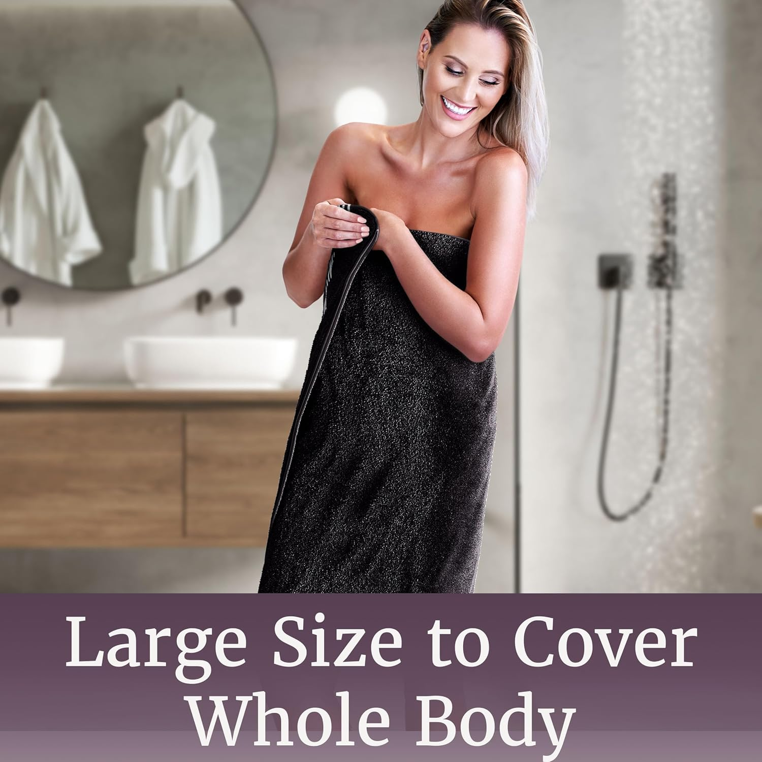 Lavish Home Rio 8 Piece 100% Cotton Towel Set - Black, Medium image number 1