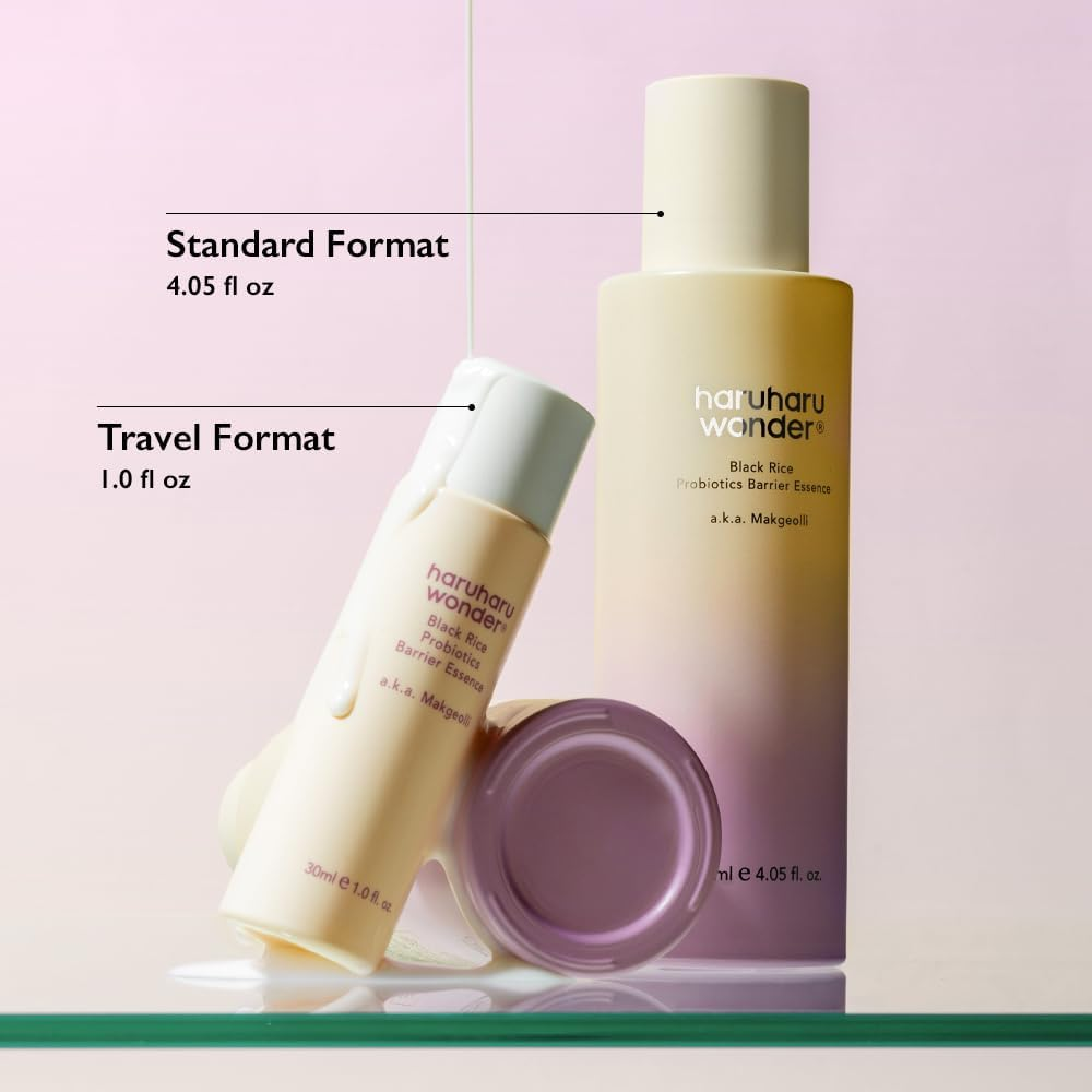 Haruharu Wonder Black Rice Probiotics Barrier Essence 4.05 Fl. Oz., Essence Toner to Strengthen Skin Barrier with Ceramides, Fermented Ingredients, Milky Essence, Moisturizing, Plumping image number 6