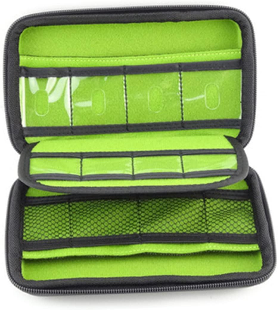 CAXUSD Travel Electronics Organizer Bag Waterproof Storage Pouch Padded Dividers Small Zipper Pocket Easy to Carry Handle for Home Travel - Blue image number 4