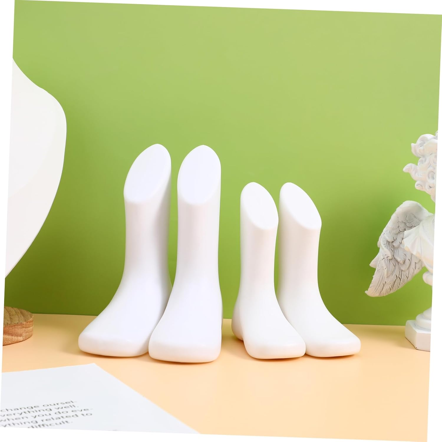 ABOOFAN 4Pcs Baby Foot Mannequin Display 11.5Cm 14Cm Plastic Toddler Shoe Mold Skin Tone Lightweight Retail Accessory for Displaying Socks Shoes image number 1