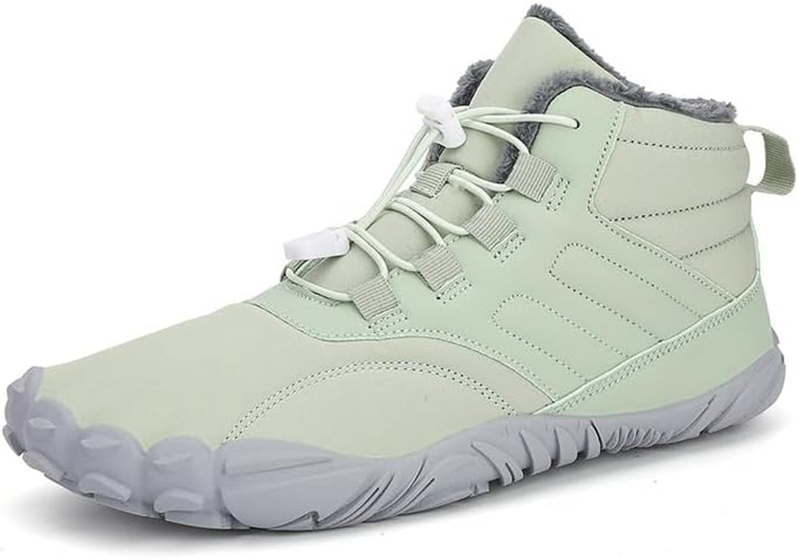 Winter Barefoot Shoes for Men and Women, Slip Resistant, Warm, Lightweight, Waterproof, Wide Toe Hiking Boots, Snow Boots