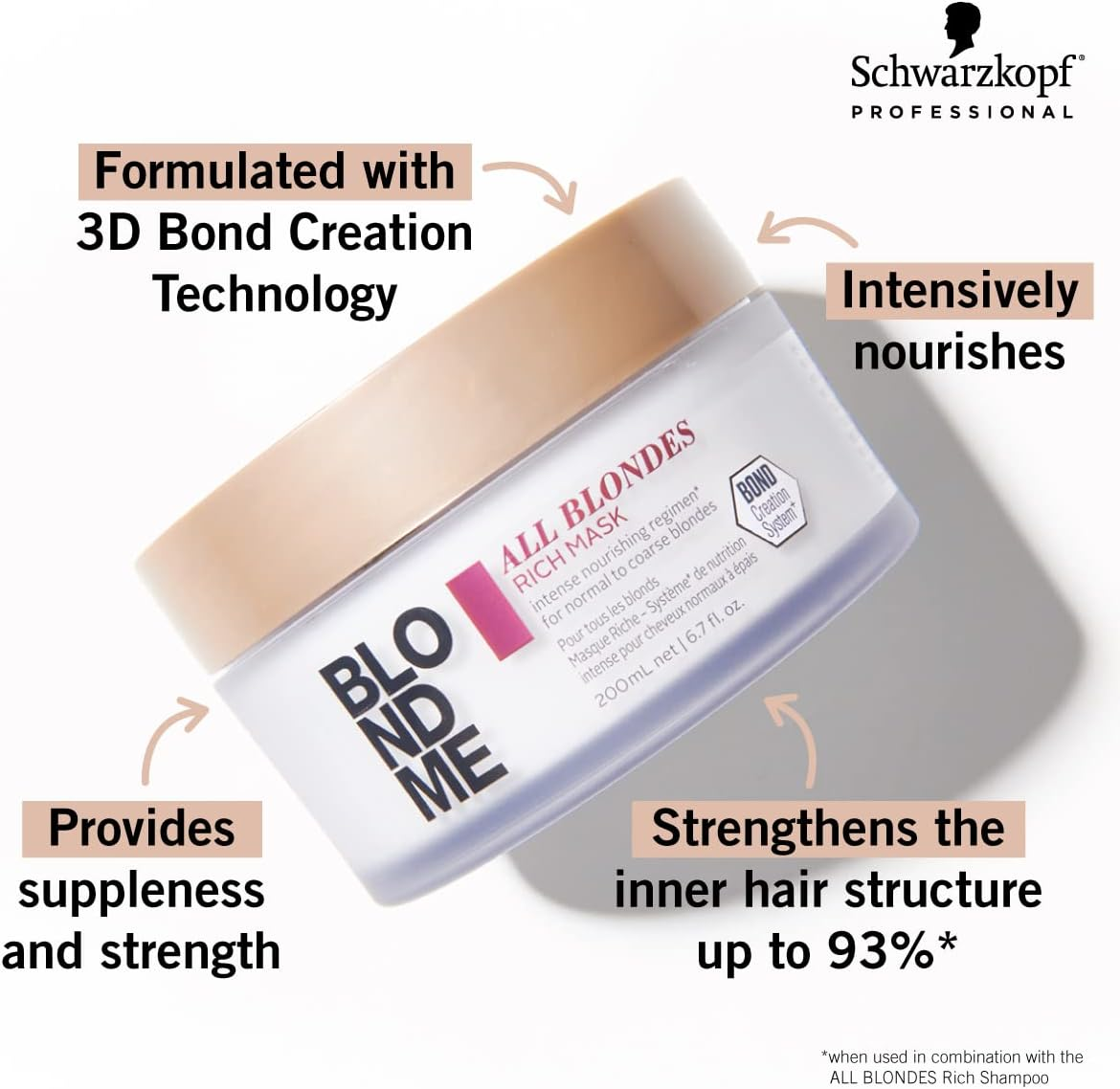 Schwarzkopf Blondme All Blondes Rich Mask 500 Ml image number 4