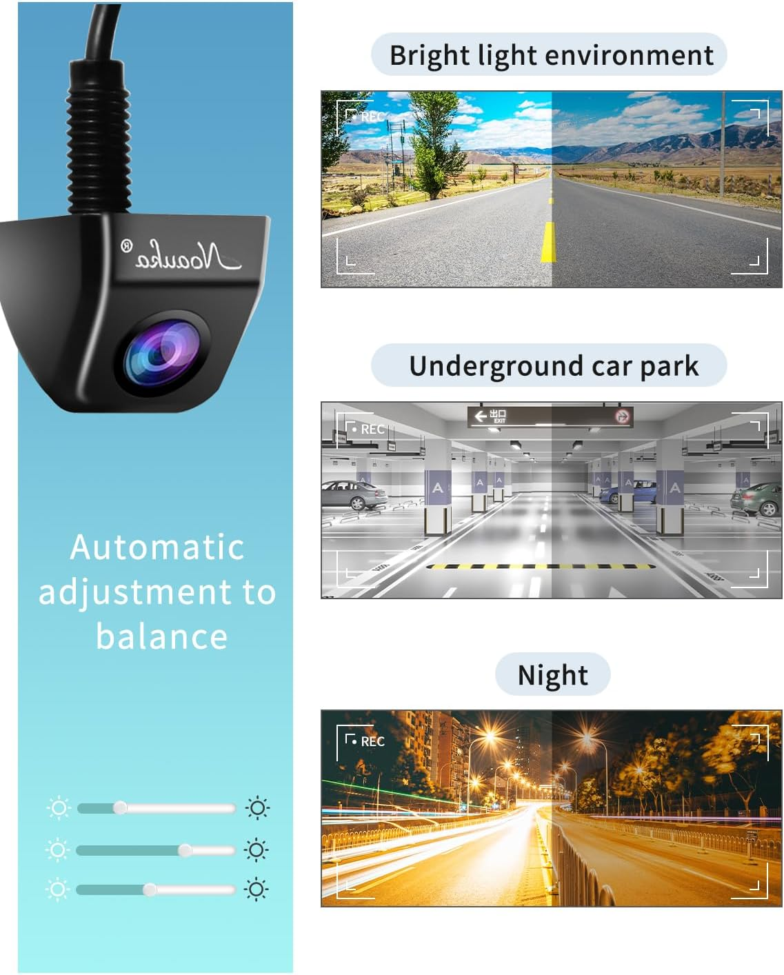 Waterproof IP68 Night Vision 170 Degree Car Rear View/Reversing/Reverse Camera Universal Color CMOS Imaging Chip Backup Parking HD Front View Camera image number 4