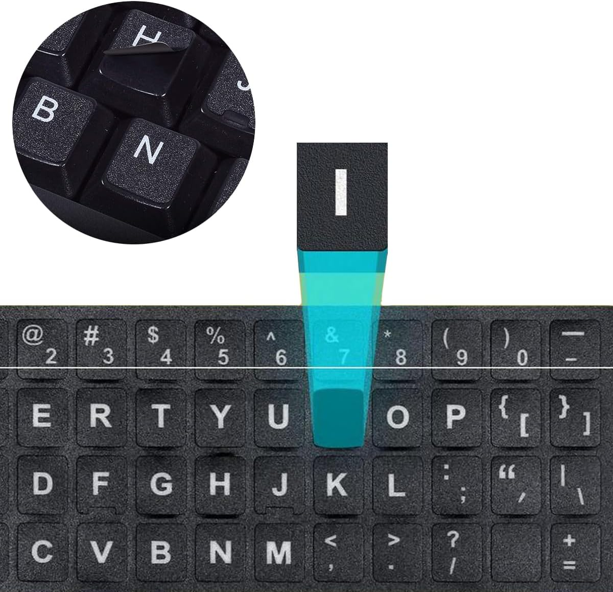 Universal English Keyboard Stickers, 2Pack Keyboard Stickers, Computer Keyboard Stickers, Black Background and Silver Big Lettering, Stickers for Computer Laptop Notebook Desktop image number 4