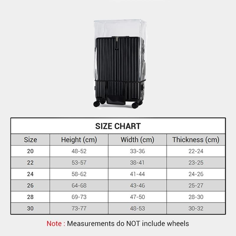 Yopolaz Real Clear Rimless Suitcase Cover - 20 22 24 26 28 30 Inch PVC Transparent Clear Travel Luggage Covers - Waterproof Dustproof Protective Suitcase Protectors, 22 Inch, Regular - 24 Inch image number 5