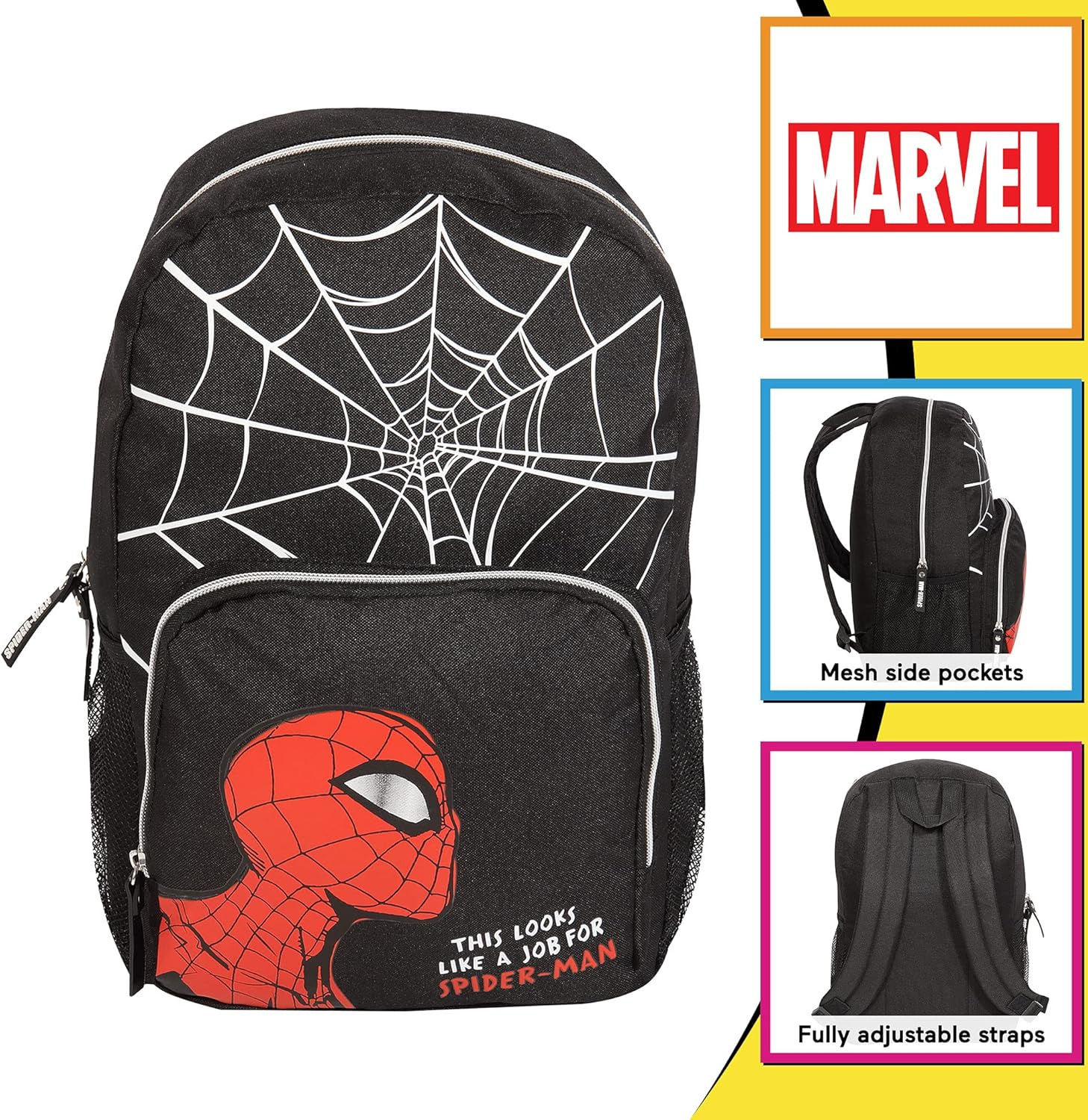 Marvel Comics Spider-Man Web Head Boys Backpack | Official Merchandise | Avengers Superhero Back to School Rucksack, Birthday Gift Idea for Boys