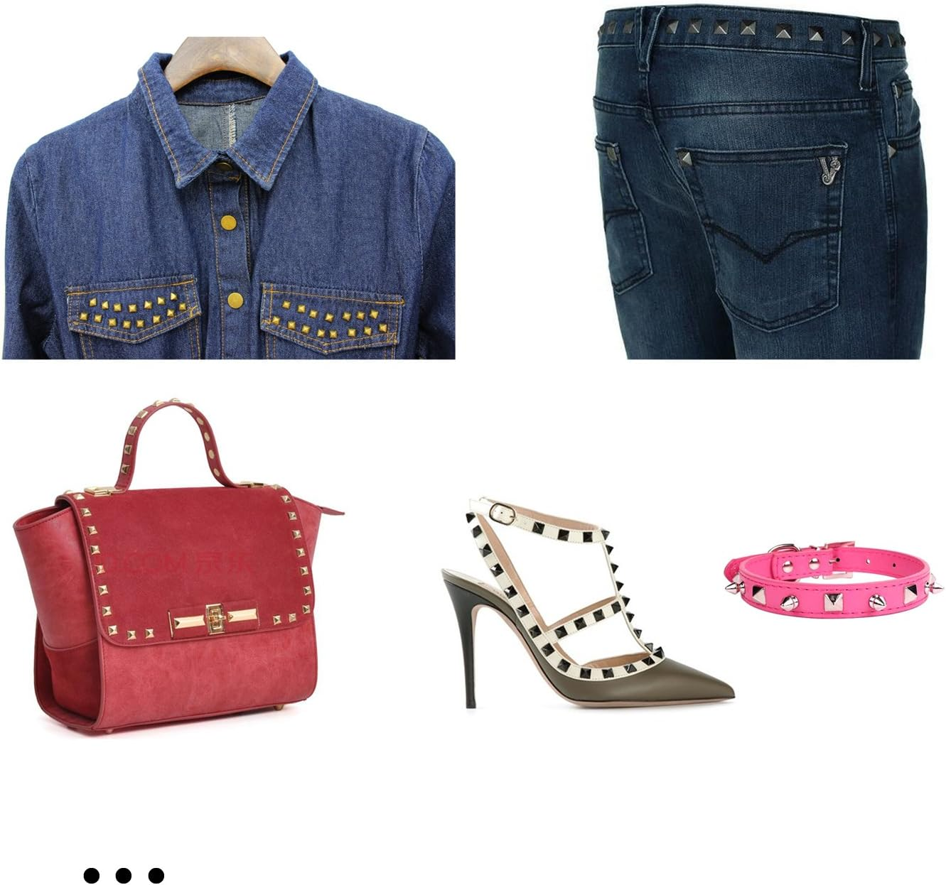 Honbay 200PCS 10Mm Antique Brass Nailheads DIY Metal Punk Spikes Spots Square Pyramid Studs for Leathercraft image number 1