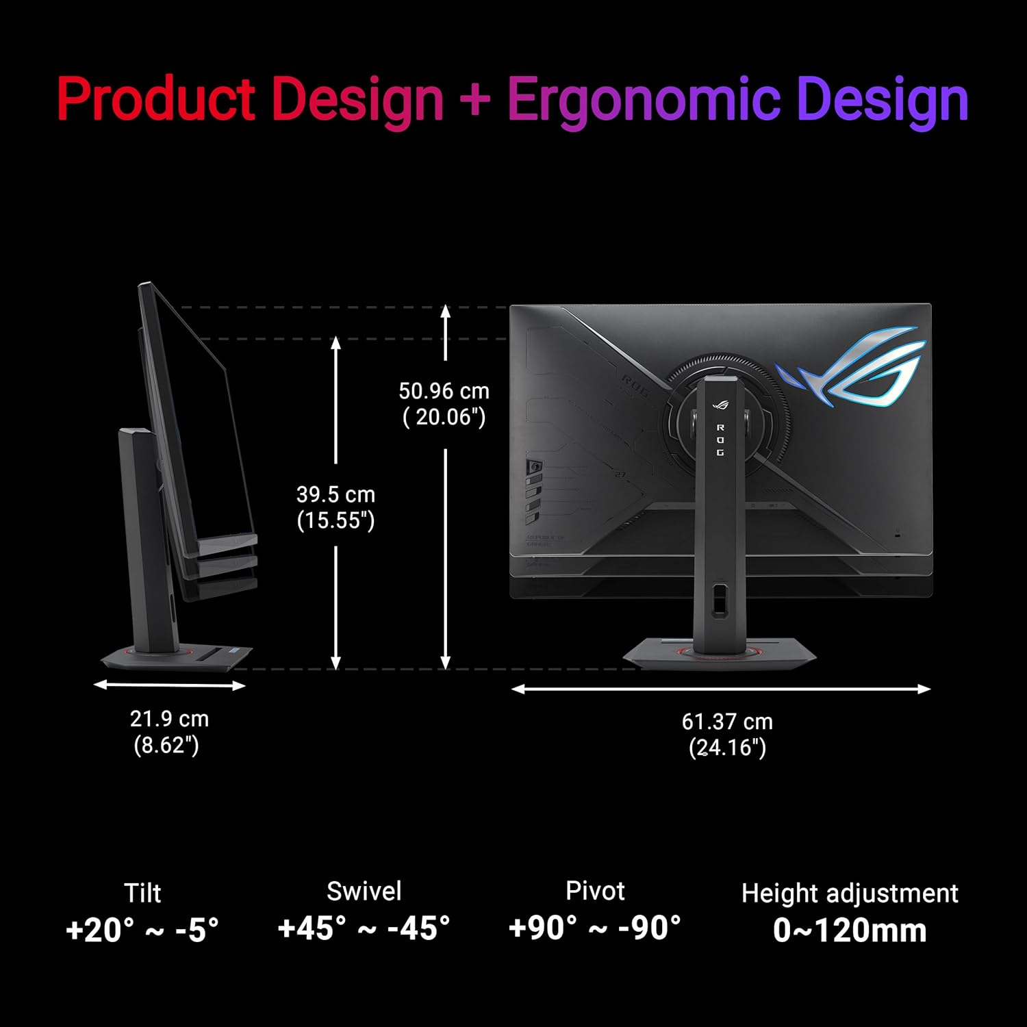 ASUS ROG Strix XG27UCG Gaming Monitor &ndash; 27-Inch 3840X2160, Dual Mode (4K 160Hz or FHD 320Hz), 1Ms (GTG), Fast IPS, ELMB Sync, G-Sync Compatible (Processing), Displaywidget Center, Aura Sync image number 5