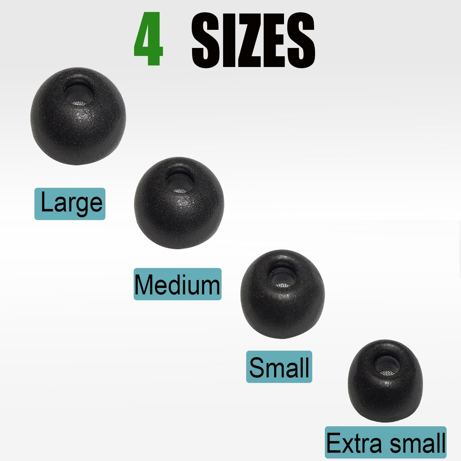 4 Pairs L/M/S/XS Memory Foam Tips for Samsung Galaxy Buds3 Pro Ear Tips Replacement Earbuds Tips for Galaxy Buds 3 Pro Earbud Fit in Case Black - Medium image number 2