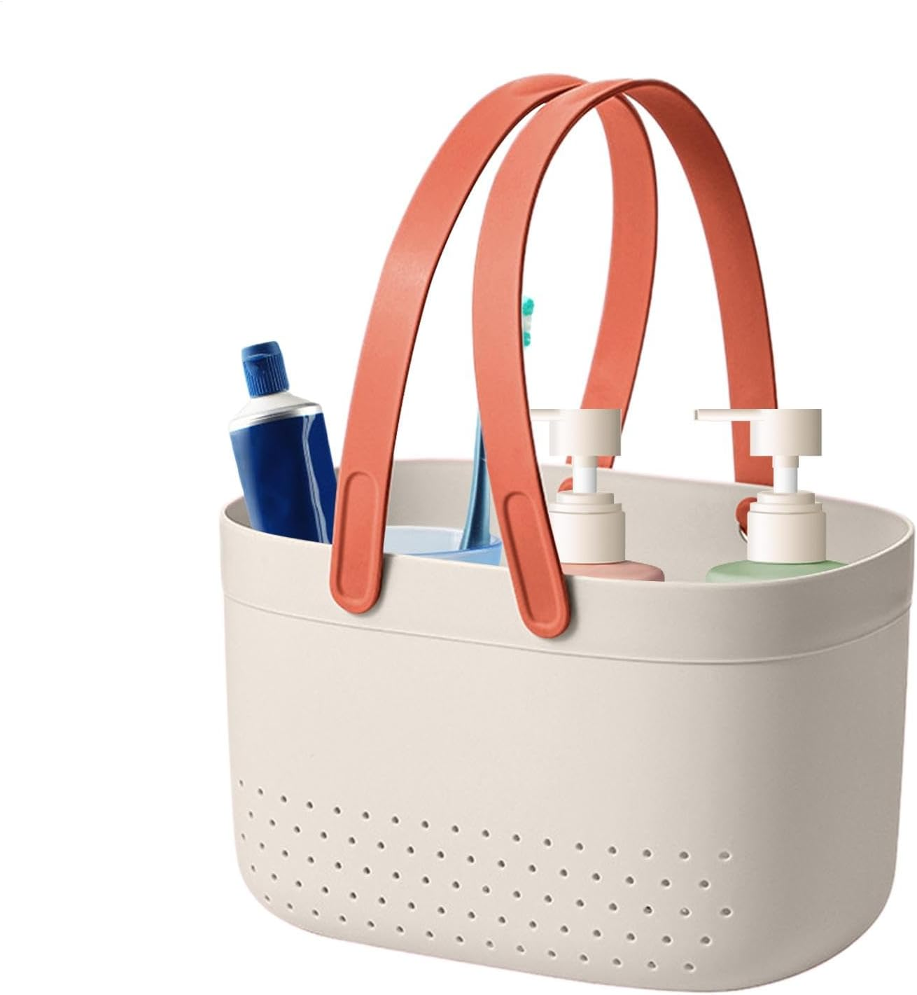 Toiletry Basket for Bathroom, Drainage Box for Shower, Bath Storage Baskets, Shower Bin Organizer for Bathroom Kitchen, Drainage Shower Organizer