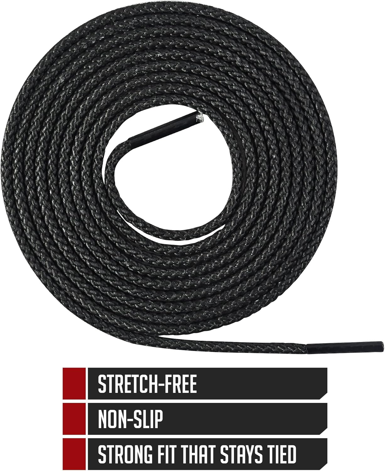 IRONLACE Unbreakable round Bootlaces - Indestructible, Waterproof & Fire Resistant Laces, 1500-Pound Breaking Strength/Pair image number 2