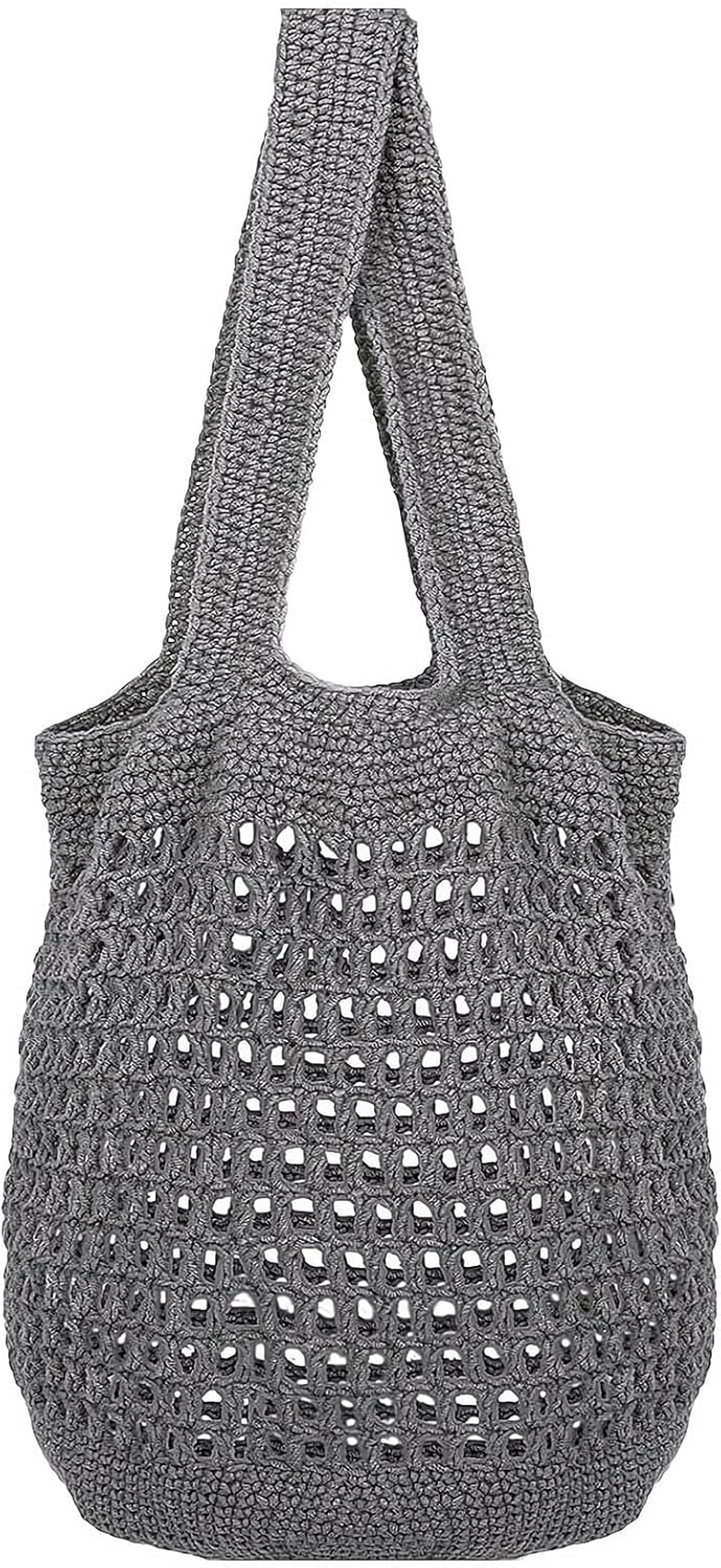 REGODI Beginner Crochet Kit with Video Tutorials - Gray Granny Square Tote Bag for Adults, Easy Knitting Kit for Beginners, DIY Craft Projects