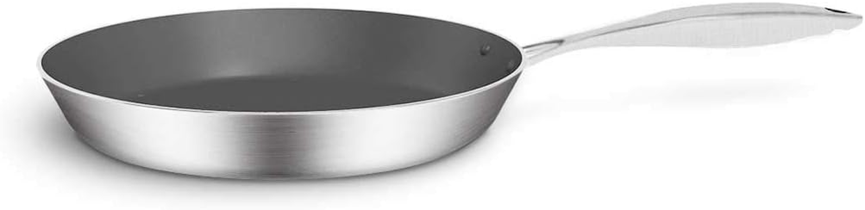 SOGA Stainless Steel Fry Pan Induction Frying Pan Non Stick Interior 200*H43Cm