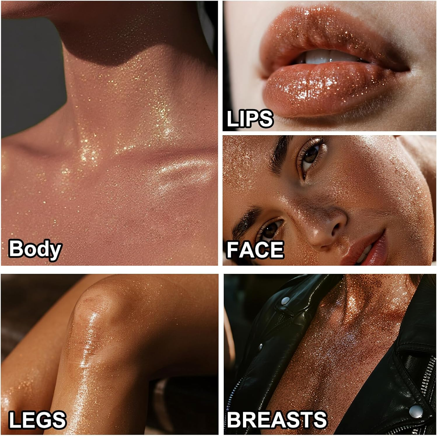 Shimmer Body Oil, Rose Gold Natural Glow Luminizer, Long Lasting Moisturizing Body Glow Oil for Glow Skin, Luminizer Brighten, All Skin Types 100Ml image number 2