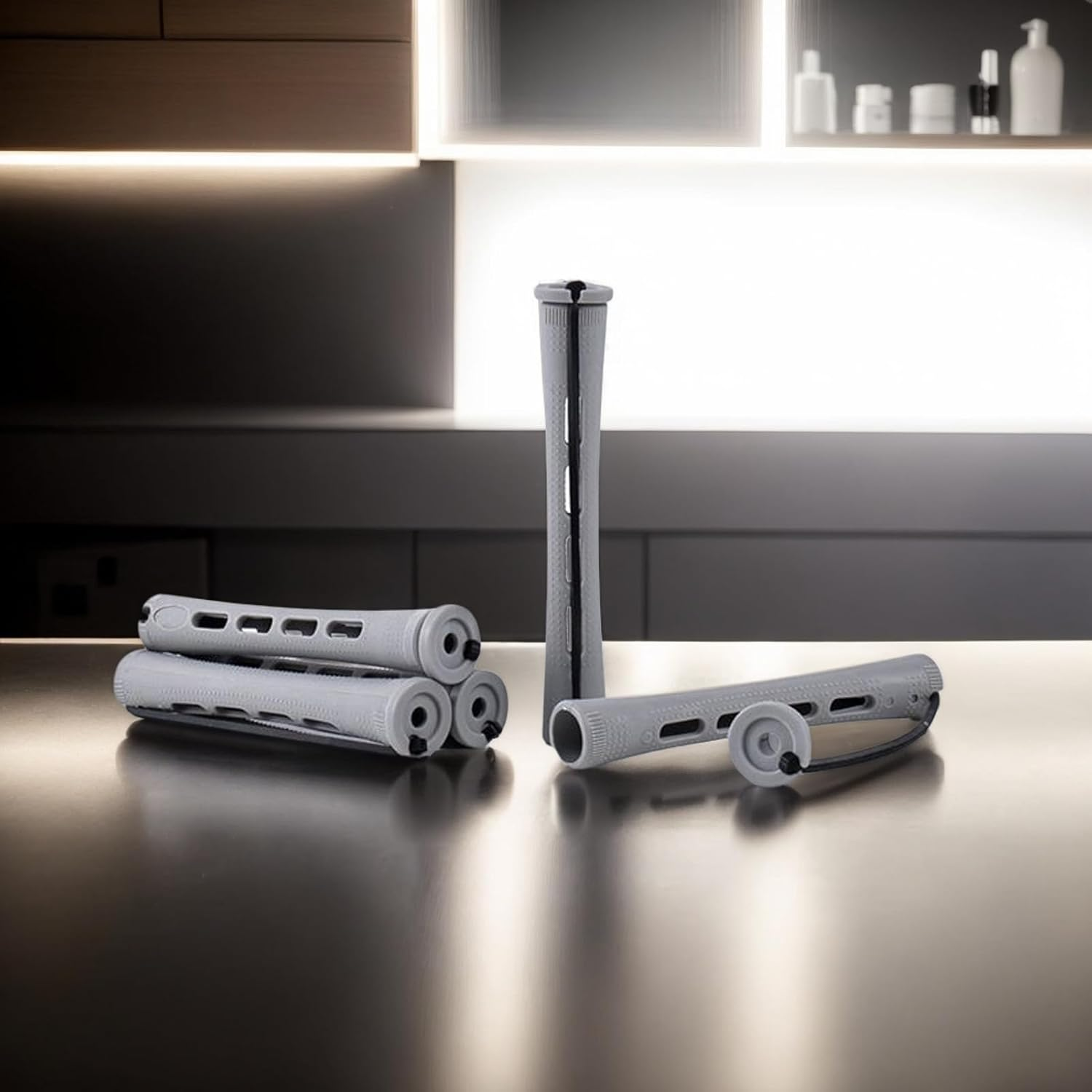 Huvqianu Hair Perm Rollers - 60-Pieces Perming Rods Small - Curling Supplies Hairstyle Manual Styling Supplies for Hairdressing Beauty Salon Barbershop School Travel